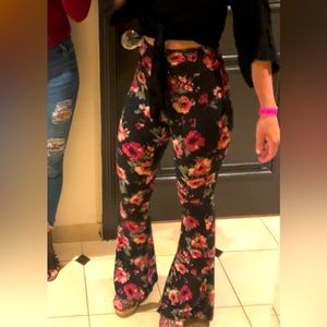 floral flare pants